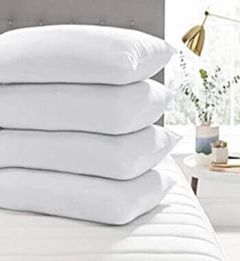 Pair Pack White Cotton Zipped Pillow Protector Washable Anti Allergic