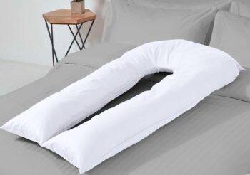 White U Shaped Pregnancy Pillow & Pillowscase / Cover