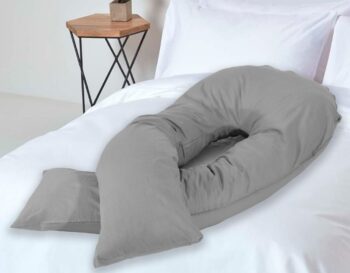 Grey U Shaped Pregnancy Pillow & Pillowscase / Cover