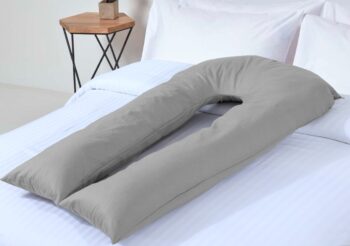 Silver Grey U Shaped Pregnancy Pillow & Pillowscase / Cover