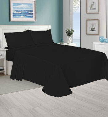 Plain Black Flat Sheets – Polycotton