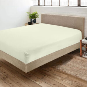 Cream Fitted Bed Sheets & Pillowcase – Polycotton