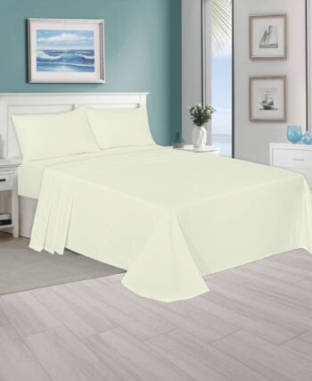 Plain Cream Flat Sheets – Polycotton