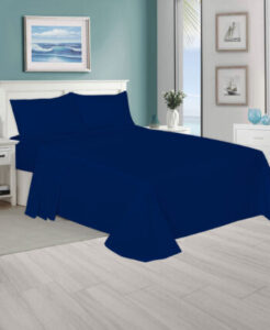 Plain Navy Blue Flat Sheets – Polycotton