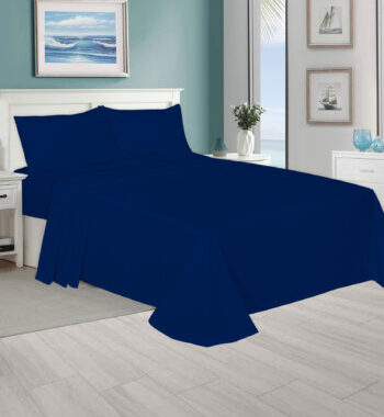 Plain Navy Blue Flat Sheets – Polycotton