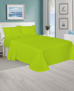 Plain Lime Green Flat Sheets – Polycotton