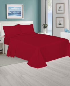 Plain Red Flat Sheets – Polycotton