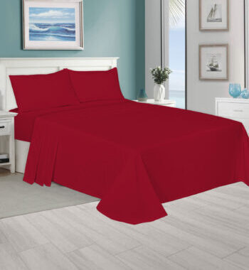 Plain Red Flat Sheets – Polycotton