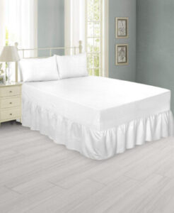 White Extra Deep Frilled Fitted Valance Sheet & Pillowcase