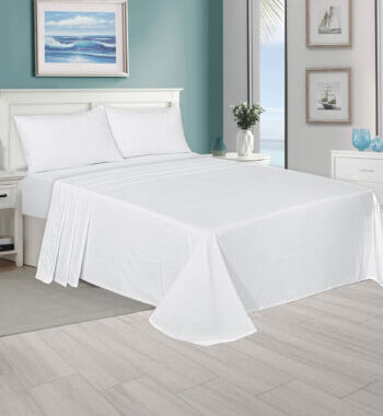 Plain White Flat Sheets Polycotton