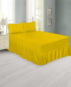 Mustard Extra Deep Frilled Fitted Valance Sheet & Pillowcase