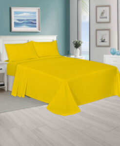 Plain Mustard Flat Sheets – Polycotton