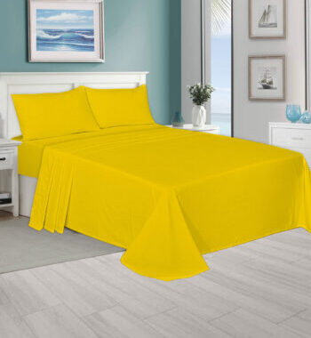 Plain Mustard Flat Sheets – Polycotton